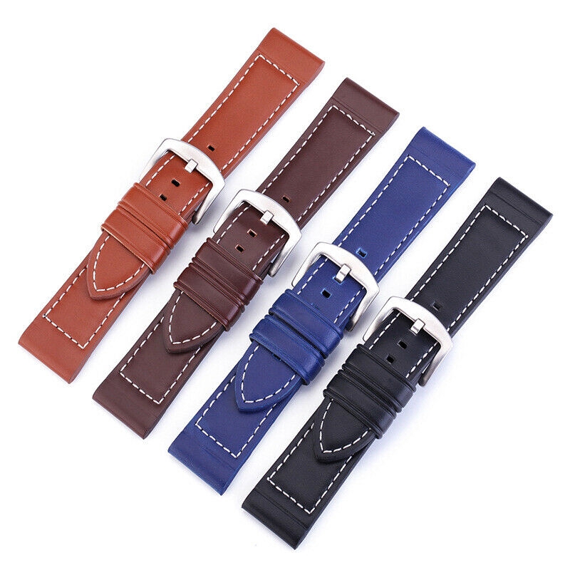Stainless Steel Buckle Leather Wrist Watch Replacement Band Strap18/20/22/24mm