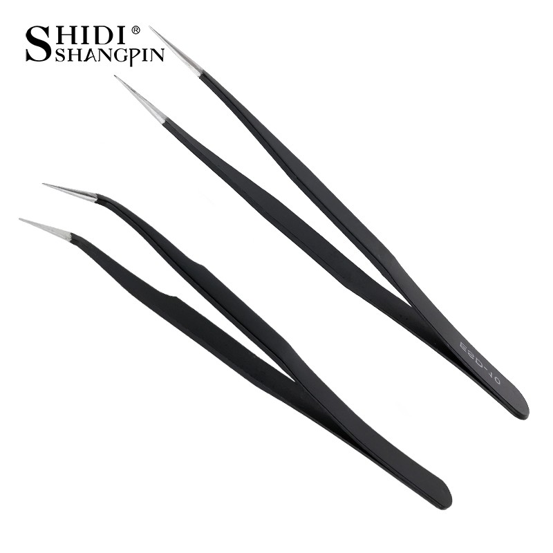 Shidishangpin 1 Nhíp Kẹp Bấm Mi Chống Tĩnh Điện Bằng Thép Không Gỉ