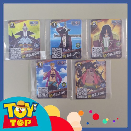 Thẻ bài toonies One Piece truy nã việt hóa : Thẻ hiếm Roger, Mihawk, Moriah, Râu đen, Marco....