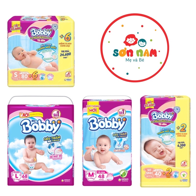 Tã Bỉm BOBBY Dán/Quần Cộng Miếng Đủ Size NB/NB1/NB2/S/M/L/XL