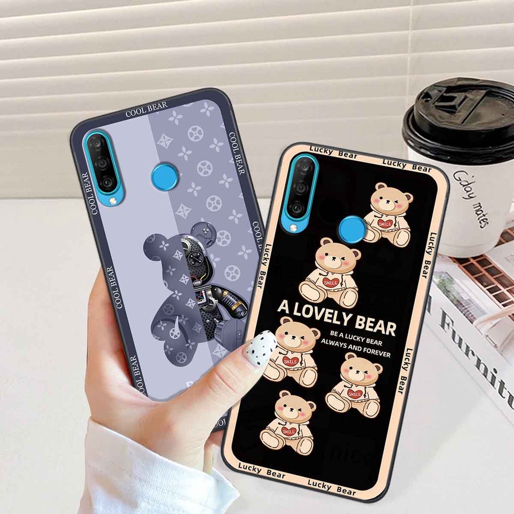 Ốp Huawei Nova 4e / P30 Lite bear brick, gấu đáng yêu, dễ thương