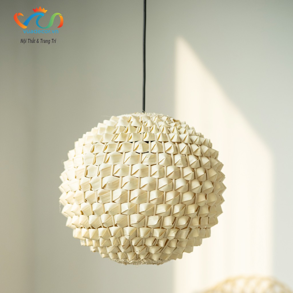 Đèn tre thả trần VUADECOR hình quả sầu riêng trang trí decor nhà cửa, nhà hàng, quán cà phê