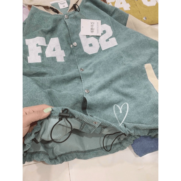 Áo Khoác Nhung Nữ F462 Có Nón Khác Màu Chất Nhung Tăm Mát Sịn Logo Thêu Form Chuẩn Mặc Mát Thoáng [NEW UNISEX]