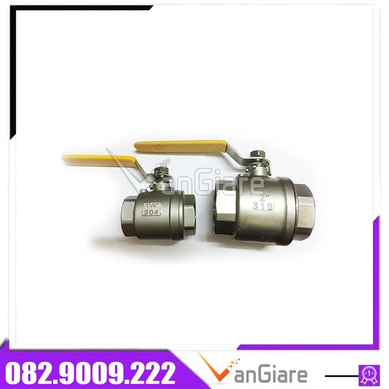 Van bi inox 42 49 60 - Van khoá nước tay gạt inox Đài Loan