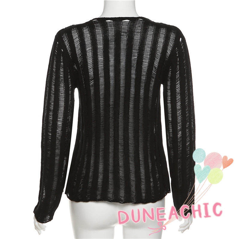 Áo Thun Tay Dài Dáng Rộng Cổ Chữ V Quyến Rũ Cho Nữ