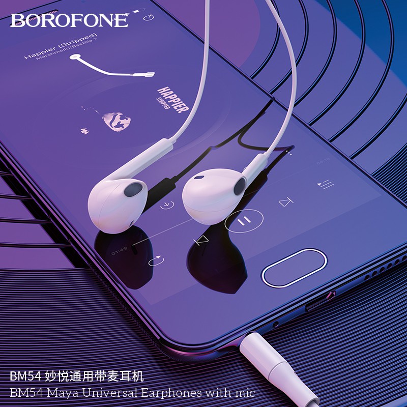 Tai nghe dây BOROFONE BM54 Jack cắm 3.5mm, có mic đàm thoại, dây dài 1.2M - CHÍNH HÃNG