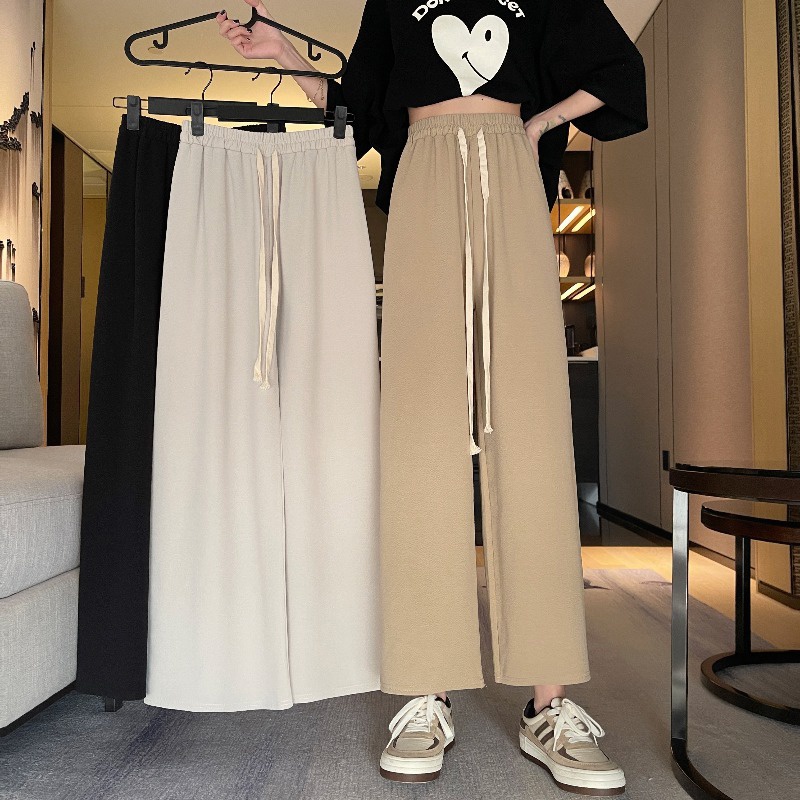 Quần Dài Lưng Cao Co Giãn Phối Dây Rút Cá Tính Cho Nữ