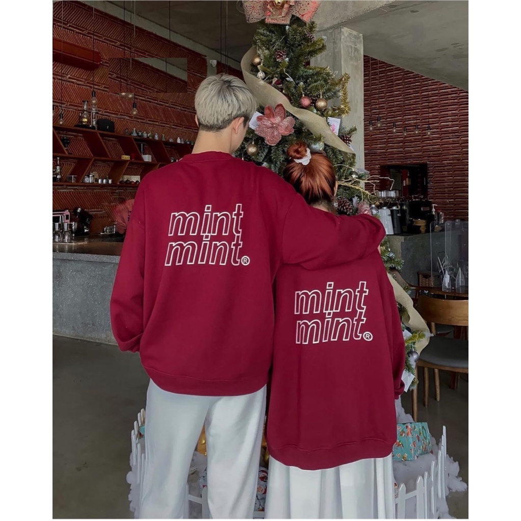 Áo nỉ sweater form rộng Mint KOKOS Nữ, áo hoodie đỏ dài tay nam nữ thu đông rẻ, unisex Ulzzang