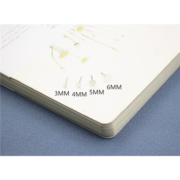 Hoa tai kiểu đinh bạc 925 có khấc đơn giản - Charm Bạc 925 - Mã CB473