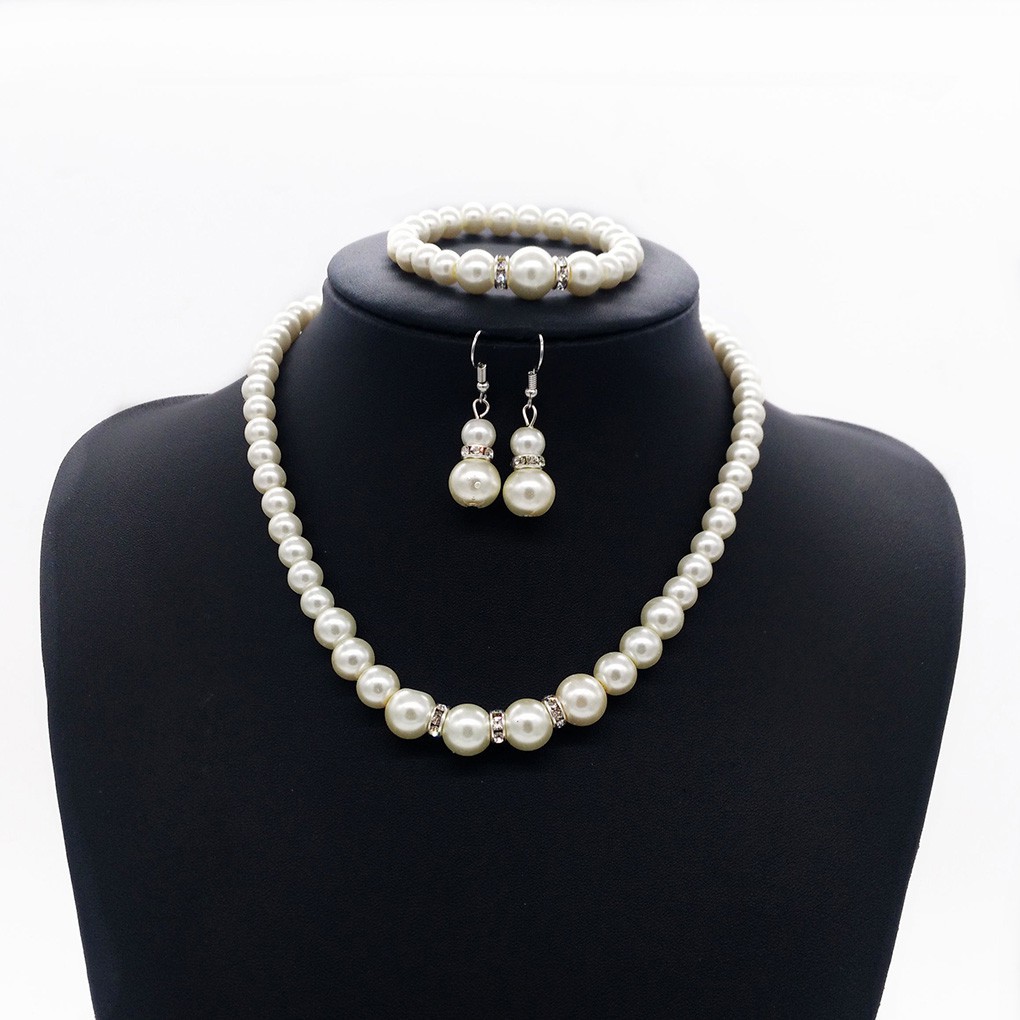 Set vòng cổ+hoa tai+vòng tay bằng ngọc trai đẳng cấp