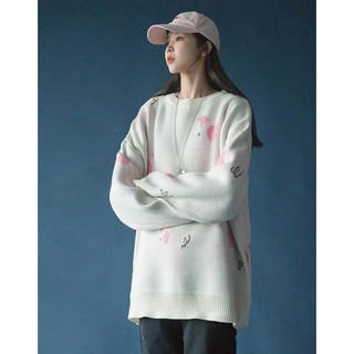 Áo len heo hồng vintage oversized