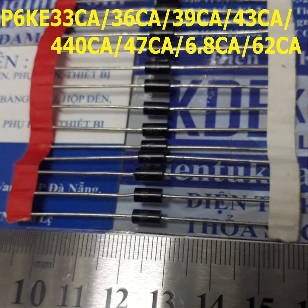 10 con Diode TVS P6KE33CA 36CA 39CA 43CA 440CA 47CA 6.8CA 62CA (giá cho 10 con) kde0748