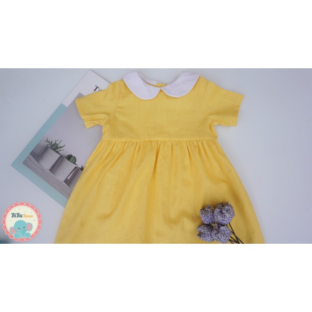 Đầm babydoll linen cổ Peter Pan