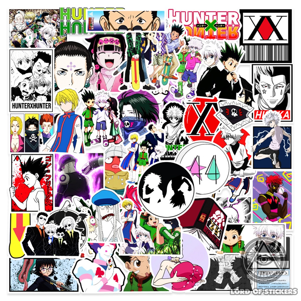 Set 50 Hình Dán Hunter X Hunter Sticker Anime Manga Chống Thấm Nước Trang Trí Mũ Bảo Hiểm, Ván Trượt, Laptop, Vali, Sổ