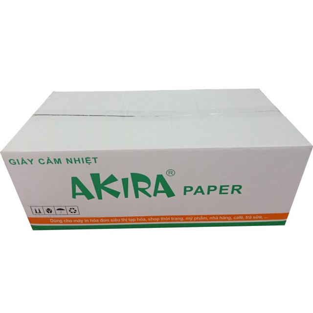 Thùng 100 cuộn giấy in hóa đơn, in bill nhiệt K57/K58 (57mm/58mm) hiệu Akira
