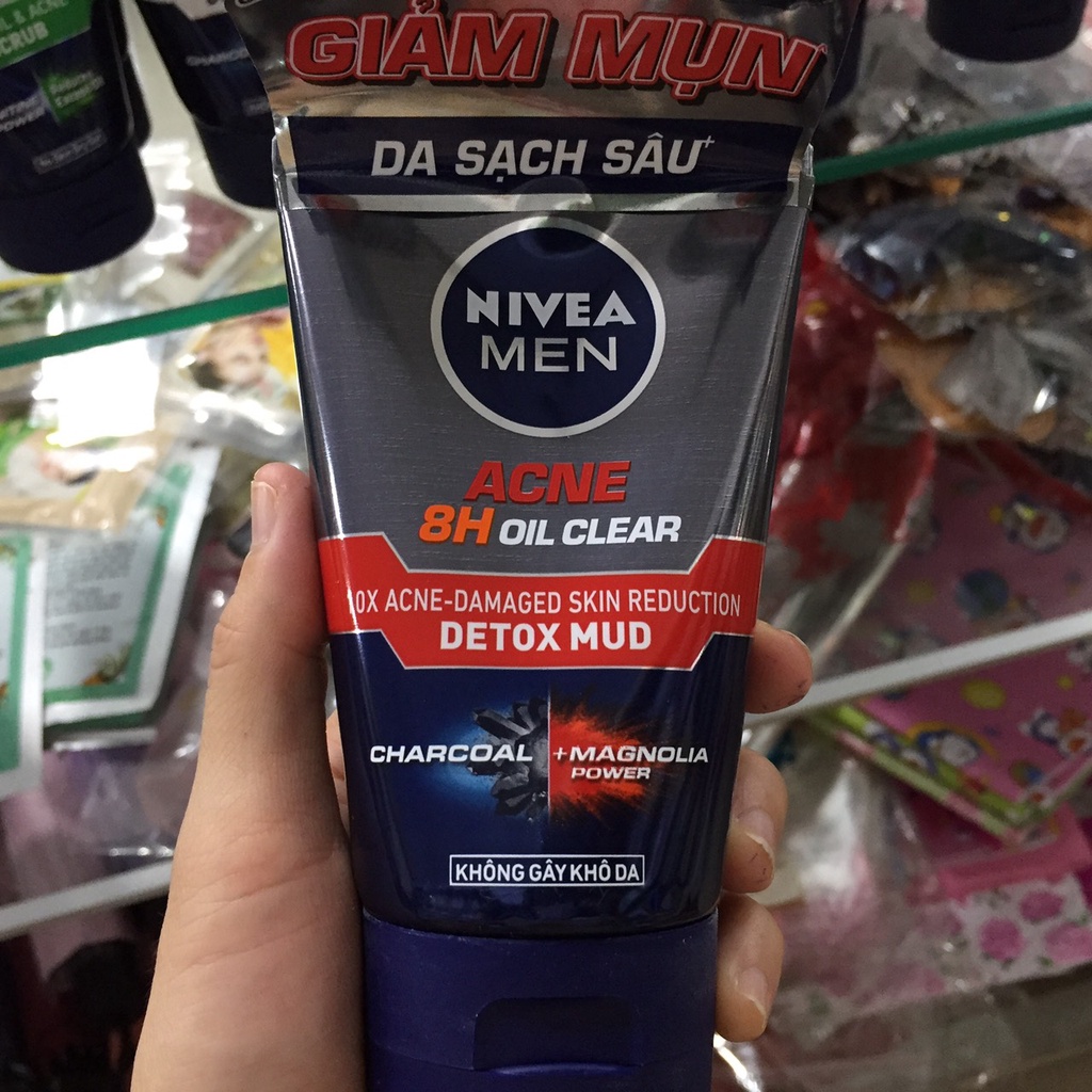 Sữa rửa mặt Nivea Men Bùn khoáng Kiểm soát nhờn Ngừa mụn 100g (MẪU MỚI 8H DETOX MUD 83940)