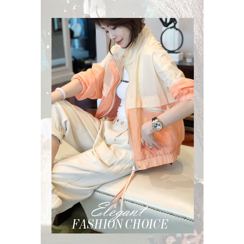 Áo khoác bóng chày cardigan ngắn dáng rộng chống nắng phong cách xuân hè 2022 cho nữ