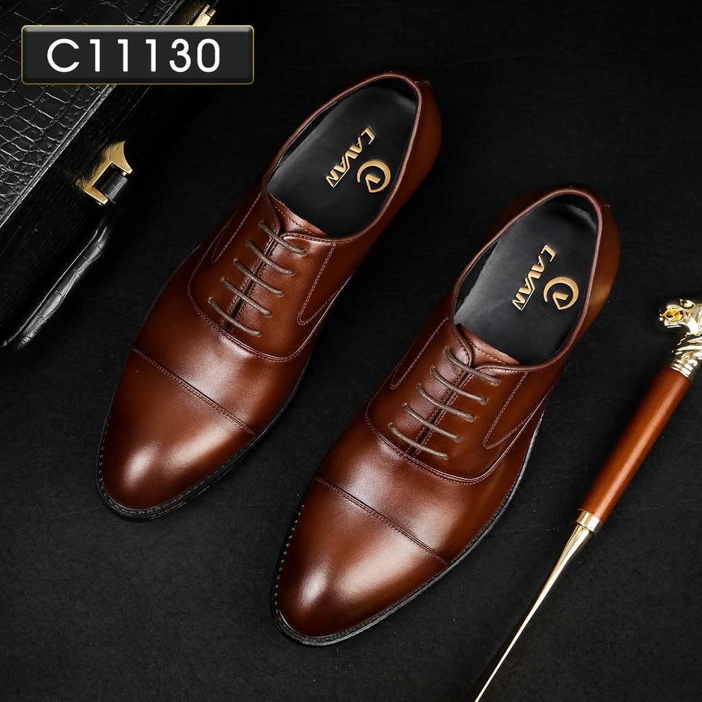 Giày da nam buộc dây chính hãng Cavan công sở tinh tế sành điệu C11130