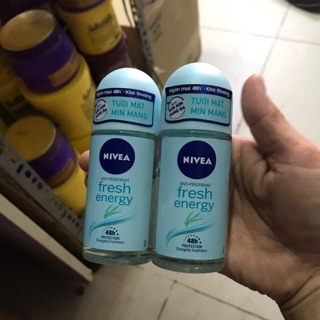 Lăn khử mùi tươi mát mịn màng nivea energy fresh 50ml