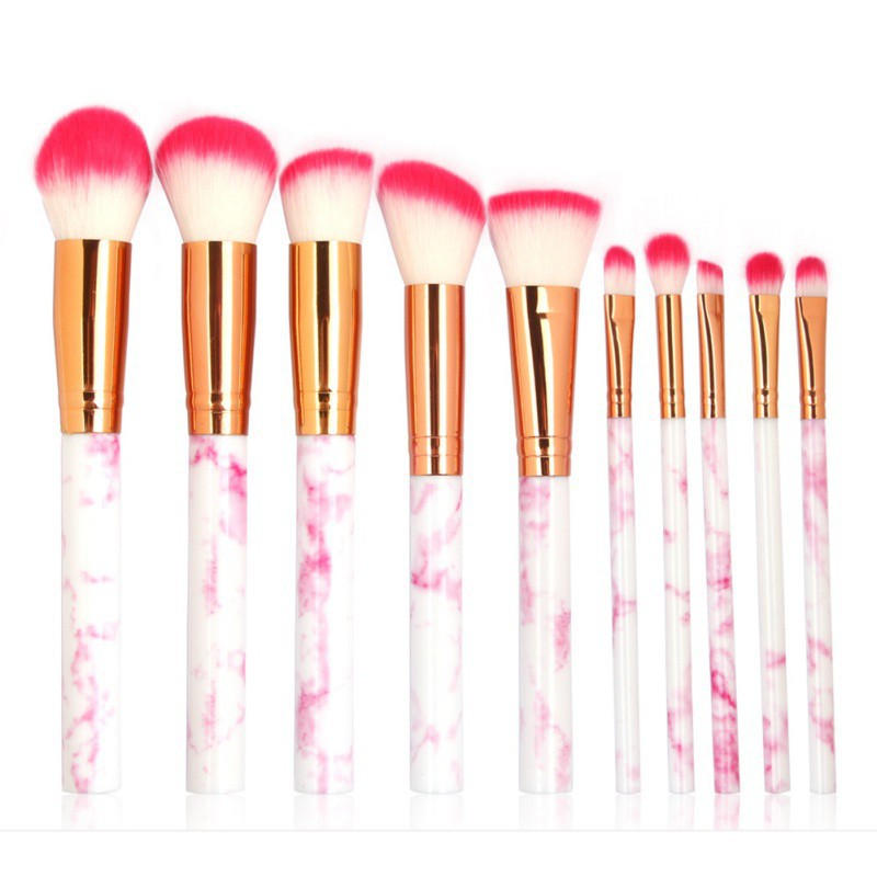 Set 10 cọ trang điểm chuyên nghiệp MAANGE với họa tiết đá cẩm thạch đẹp mắt