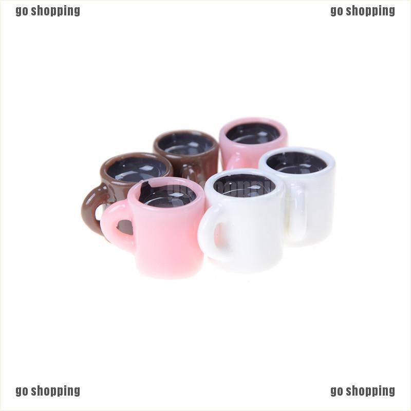 {go shopping}4Pcs Miniature Dollhouse Coffee Cup Kitchen Room Food Drink Home Decoration