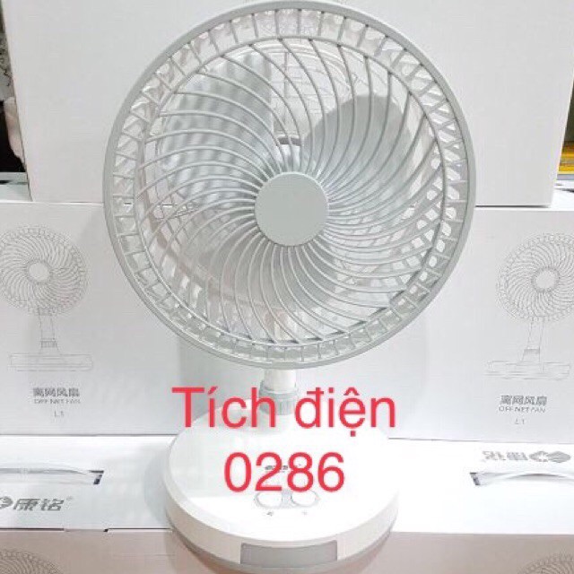 [Mã ELHA22 giảm 5% đơn 300K] Quạt Tích Điện 3 Chế Độ Gió + Đèn Led KM0286 Có BH