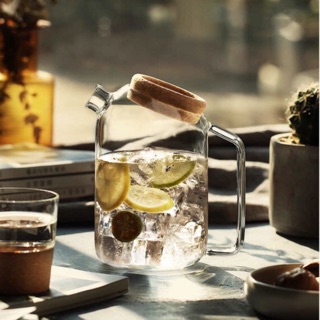 Bình nước thuỷ tinh nghiêng 1l