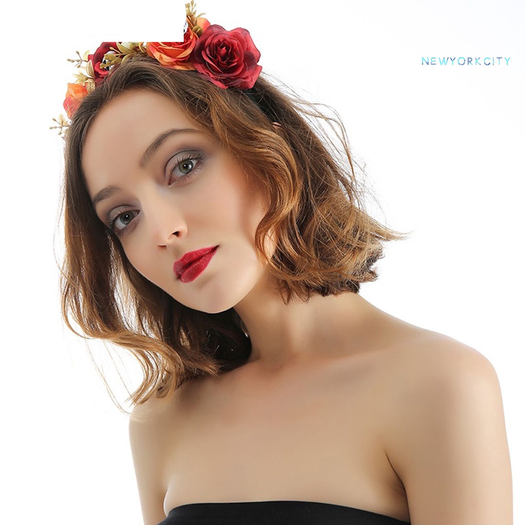 Băng Đô Cài Tóc Đính Hoa Giả Bắt Mắt Thời Trang Lễ Hội