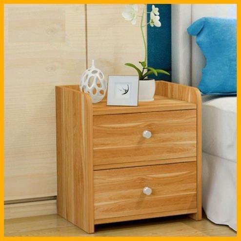 Kệ gỗ 2 ngăn kéo đầu giường tiện lợi, kệ đầu giường tiện lợi chất gỗ MDF dày 12mm dễ lắp ráp BIG SALE
