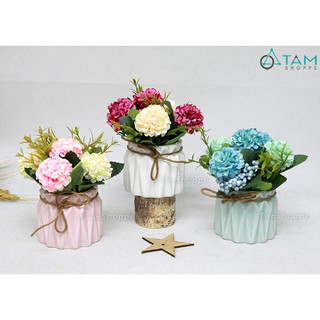 Chậu hoa nhỏ để bàn tú cầu chậu khía F-CHĐB-102