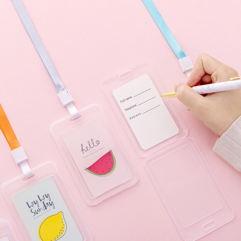 Bao đựng thẻ trong suốt chống thấm nước kèm dây đeo dễ thương | BigBuy360 - bigbuy360.vn