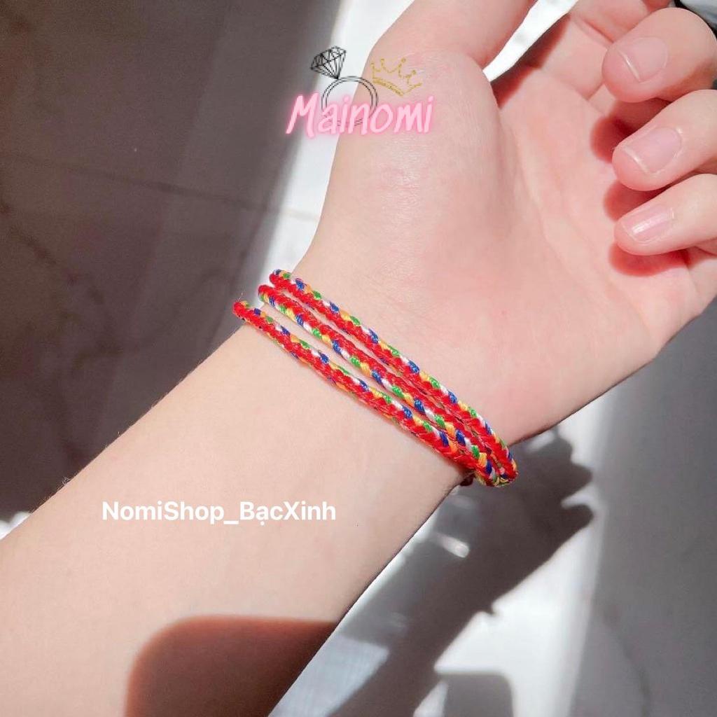Vòng tay tết 3 sợi chỉ ngũ sắc tây tạng may mắn bình an Mainomi Shop Bạc Xinh