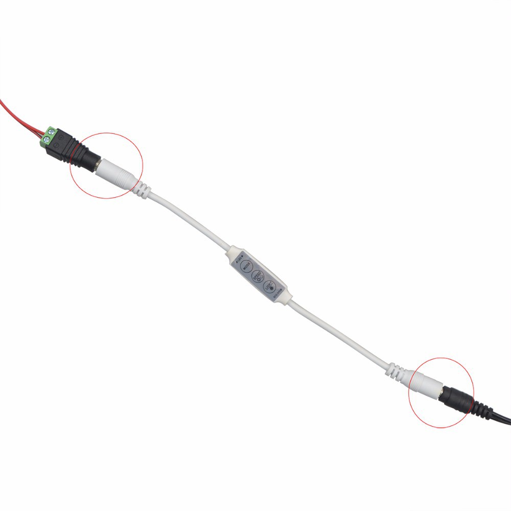 Mạch điều khiển nhỏ gọn 3 phím bấm dùng cho Led đơn sắc 2 pin có thể chỉnh độ sáng (Đầu cắm DC 5.5) | BigBuy360 - bigbuy360.vn