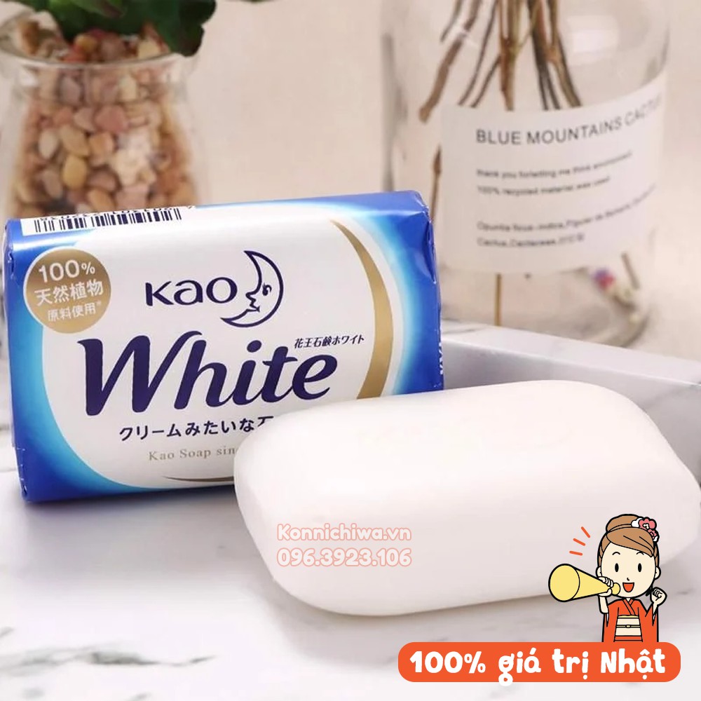 |Hàng Nhật chính hãng| Xà Phòng Tắm Trắng Dưỡng Da Mềm Mịn KAO White Nhật Bản | Xà Bông KAO White - 130g