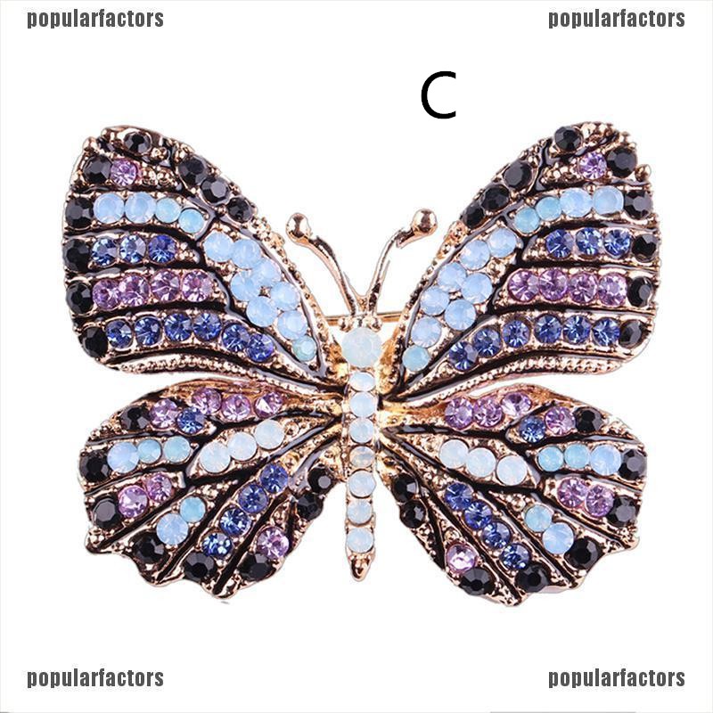 Ghim Cài Áo Hình Bướm Vàng Đính Kim Cương Nhân Tạo Cho Nữ