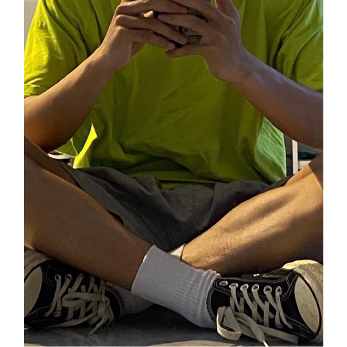 Tất Dài Vớ Nam Nữ Trơn Trắng Đen Basic Cotton 100%