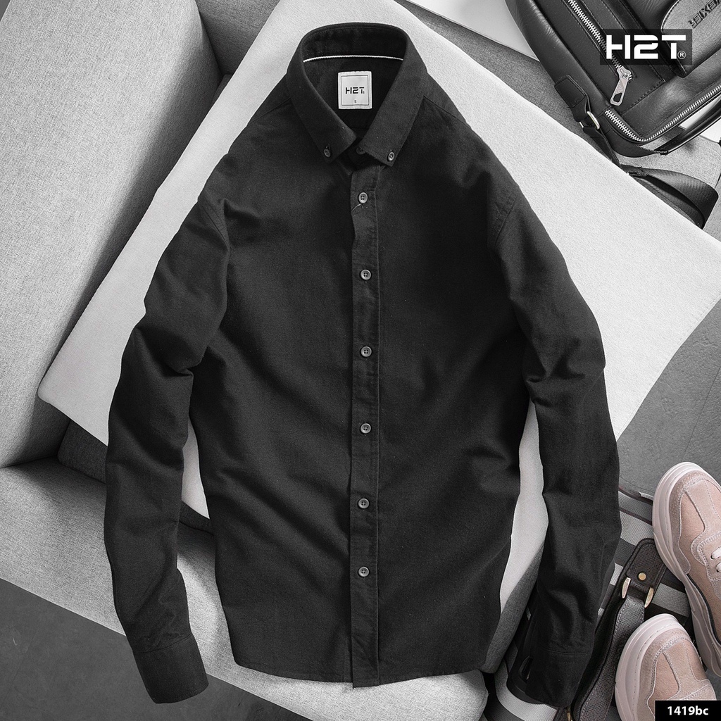 Áo Sơ Mi Nam Dài Tay H2T Kiểu Dáng Slim Fit, Chất liệu Modal Ít Nhăn, Bên Trong Cổ Áo Phối Viền Sọc Tinh Tế 1419 | BigBuy360 - bigbuy360.vn