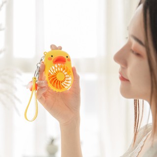 Quạt móc khoá vịt mini