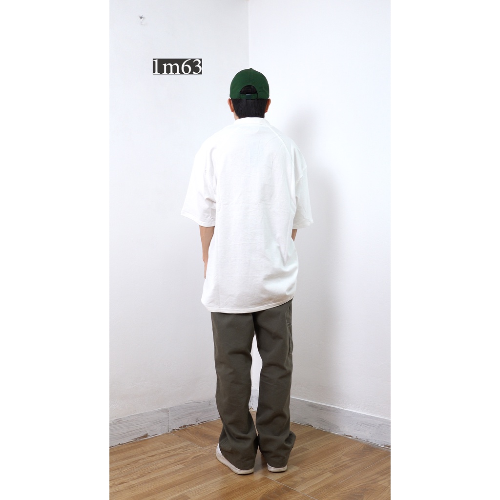 Áo Polo Wash hình thêu Oversize Unisex