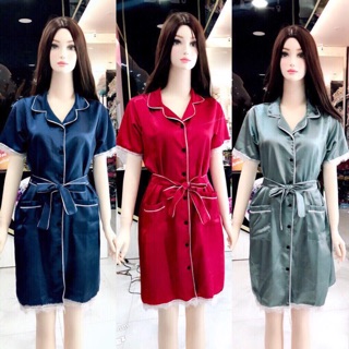 ĐẦM PIJAMA LỤA PHỐI REN