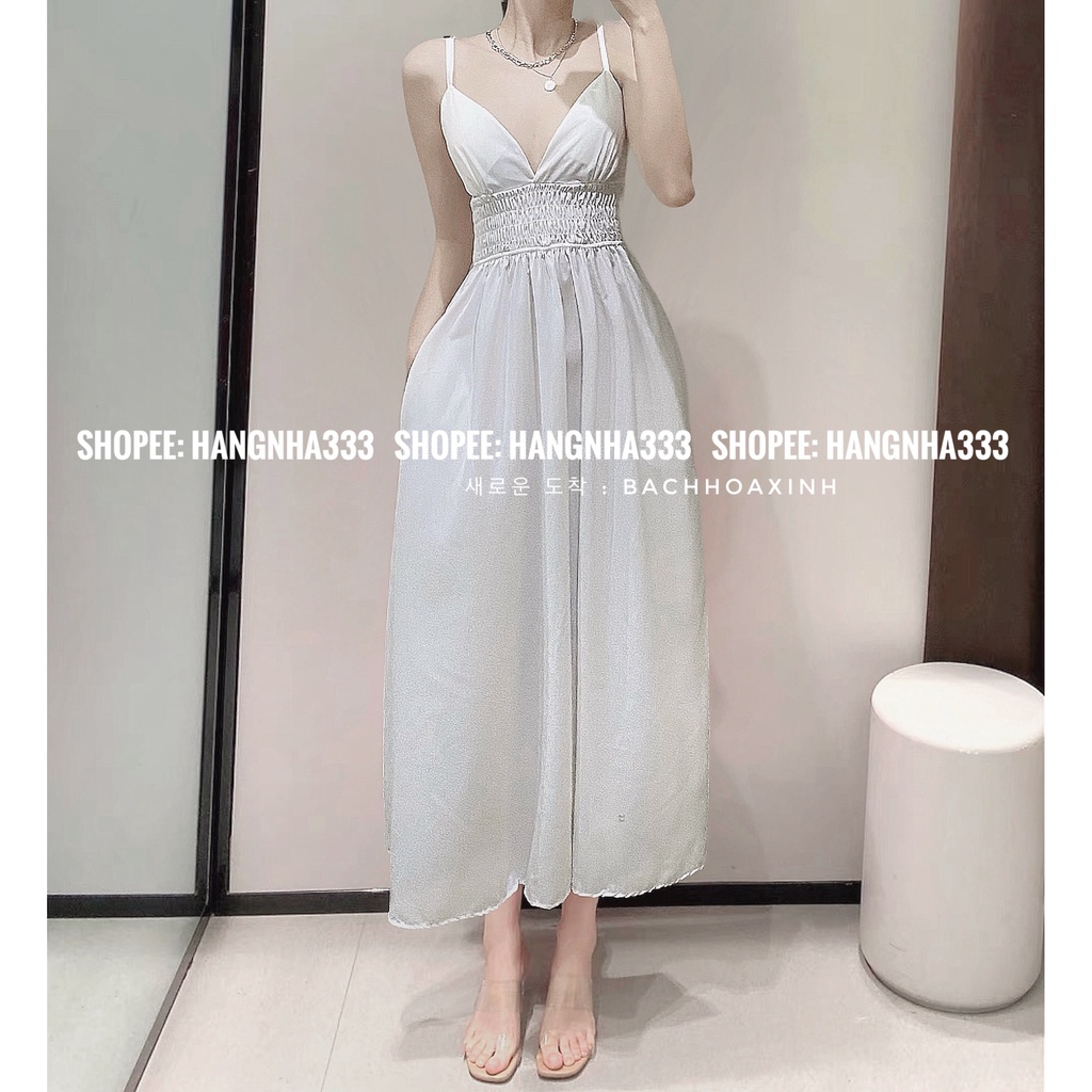 CÓ MÚT NGỰC | Maxi 2 dây chun eo dàng xòe form dài trẻ trung Ulzzang