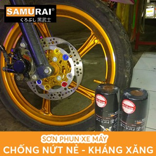 COMBO Sơn Samurai Lót-Nền-Màu-Bóng màu đồng EP41 đầy đủ cho cặp mâm xe máy