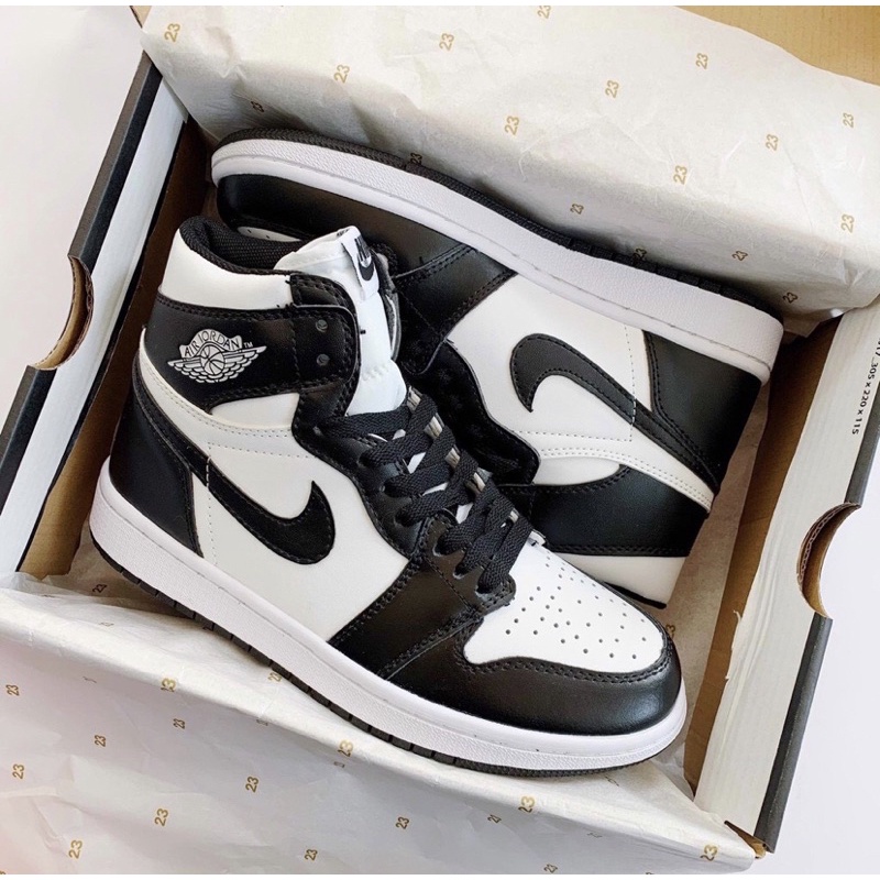 GIÀY NIKE AIR JORDAN 1 RETRO HIGH BLACK WHITE thời trang nam nữ full box tag thẻ