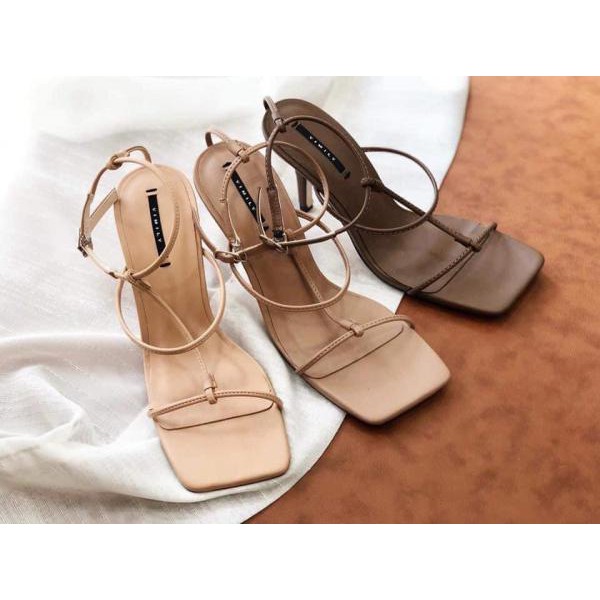 Giày sandal mũi vuông  dây kiểu chữ T gót 7p mới-  hàng đẹp dự tiêc - bảo hàng 100%  - freeship - CG-0451