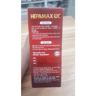BỔ GAN, GIẢI ĐỘC GAN HEPAMAX UC( HỘP 60 VIÊN)
