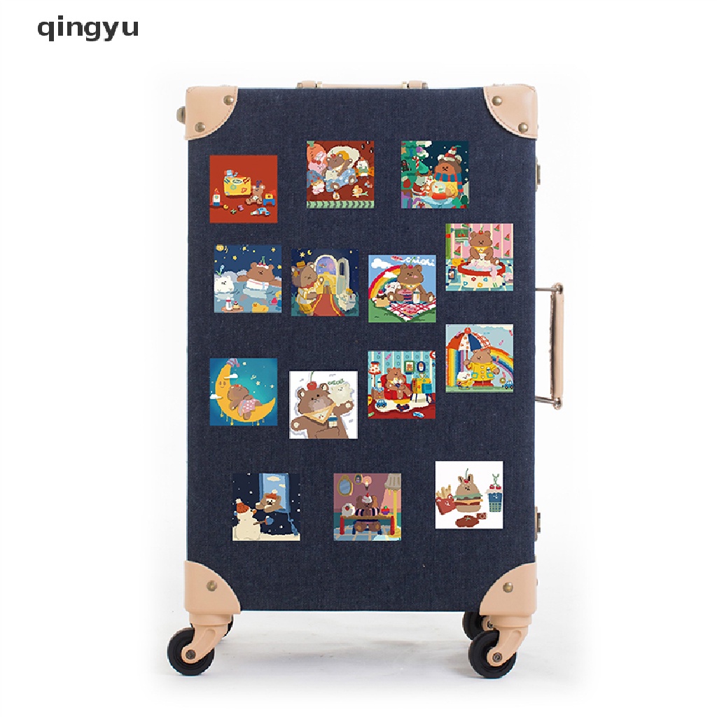 Bộ 40 Miếng Dán Họa Tiết Gấu Hoạt Hình Graffiti Trang Trí Xe Hơi / Guitar / Va Li / Laptop