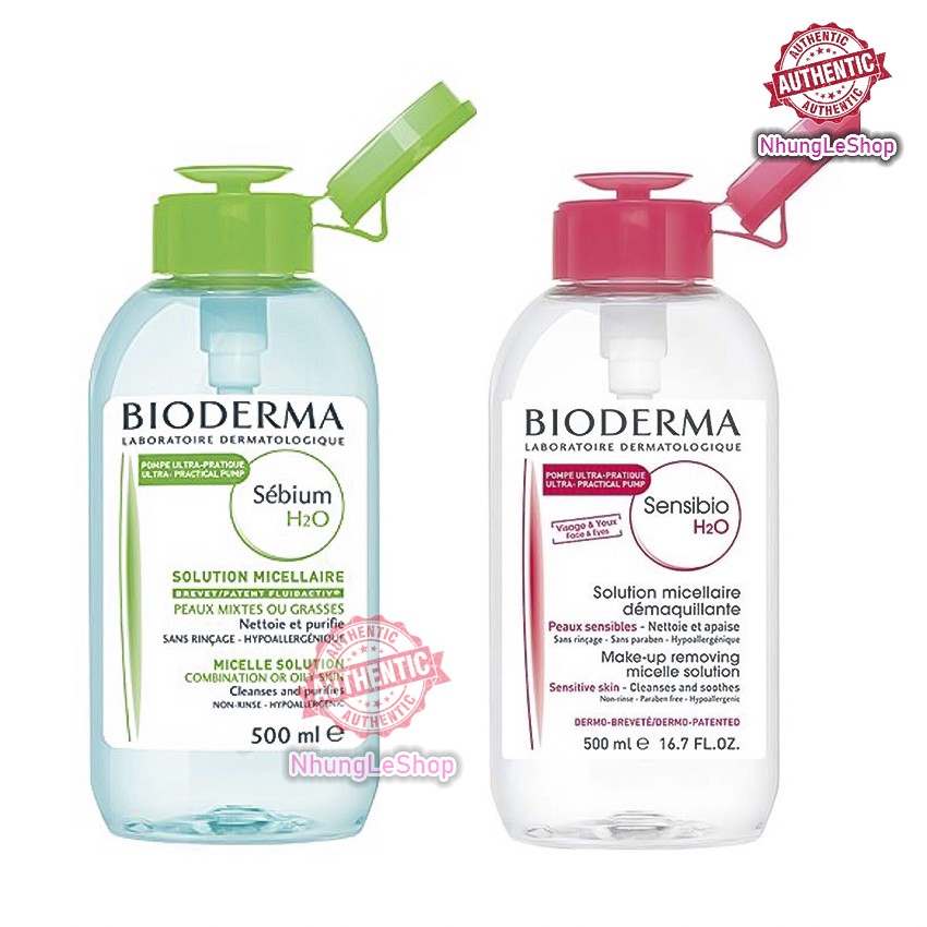 ⚡️Chuẩn Auth⚡️ Nước Tẩy Trang Bioderma H2O Xanh - Hồng 500ML ⚡️New Nắp Nhấn⚡️ | BigBuy360 - bigbuy360.vn