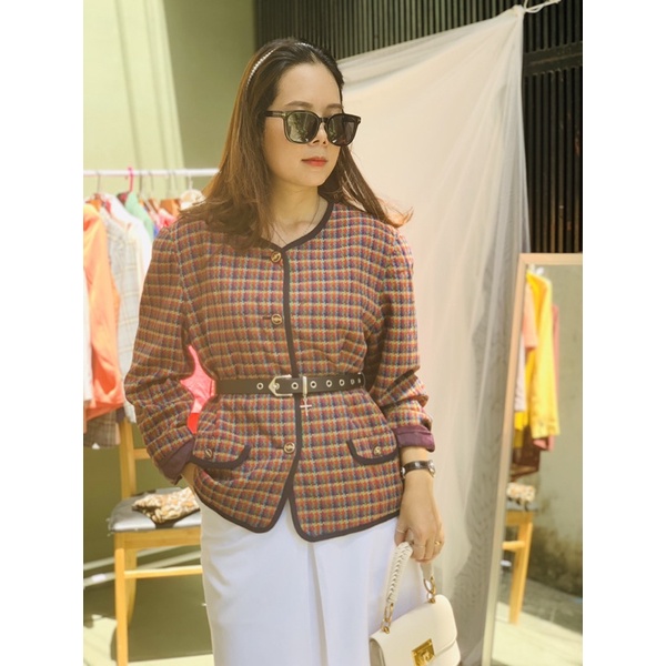 Áo khoác vest hoạ tiết vintage