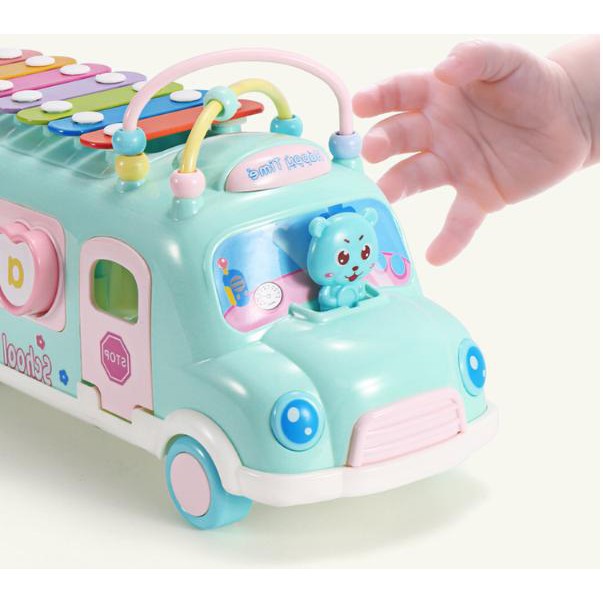 ĐỒ CHƠI XE BUS THẢ HÌNH KHỐI KÈM ĐÀN PIANO CHO BÉ