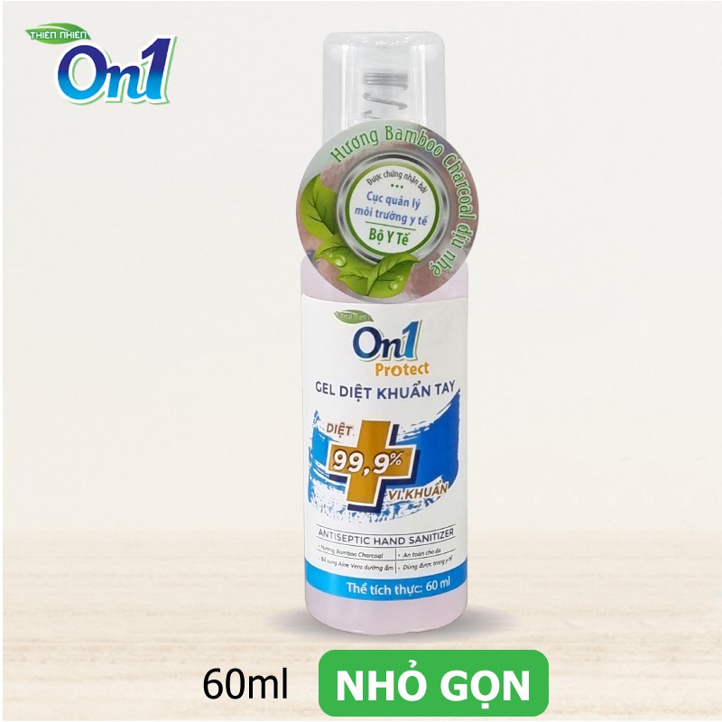 Bộ 3 chai Gel rửa tay khô sạch khuẩn On1 hương Bamboo Charcoal dung tích 60ml/ chai